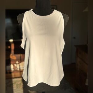 Jockey White Ribbed Crewneck Tank
